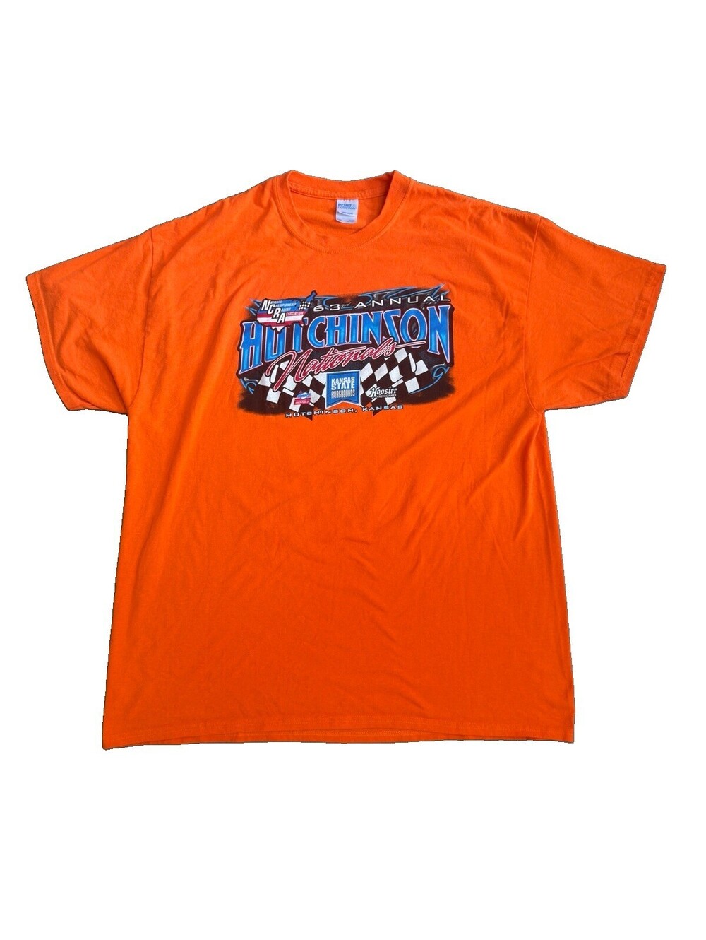 Hutchinson Nationals 63 Annual Racing T-Shirt 2XL Orange NCRA Kansas Graphic Tee